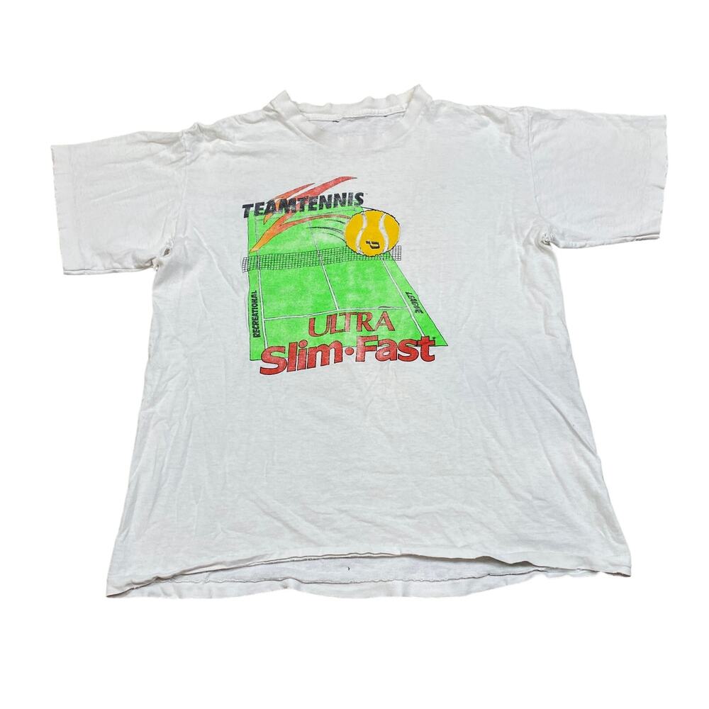 Vintage 90s Team Tennis Ultra Slim Fast I Feel Great Shirt Men's L